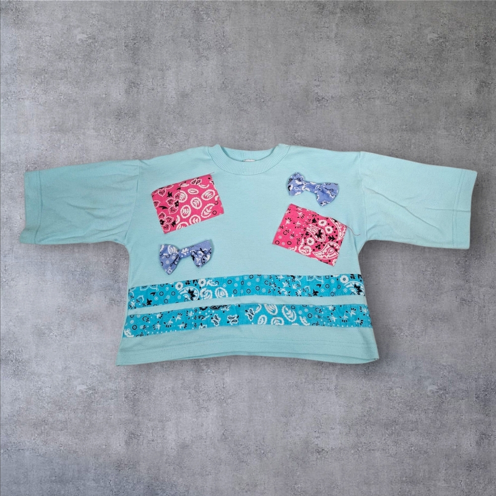 Vintage 80s Jetset Boxy Relaxed Fit Bandana Tee-Shirt Size 6 Girls L78